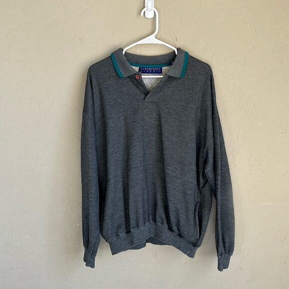 Claybrooke Classic large Gray Vintage pullover sweatshirt large dad sweater - Picture 1 of 4